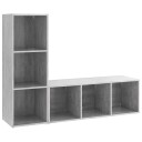  TV benker 2 stk betonggrå 107x35x37 cm konstruert tre
