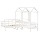  Sett med dagseng og benk med tak hvit 80x200 cm heltre furu 8721102672071