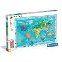 Clementoni Maxi Puslespill 60 Brikker Wildlife Map