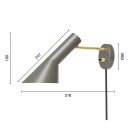 Louis Poulsen AJ Vegglampe Brass/Warm Grey