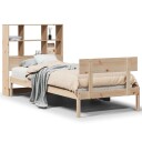  Seng med bokhylle uten madrass 90x200 cm heltre furu