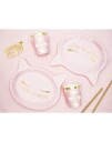 PartyDeco Papptallerkener Katt Rosa - 6-pakning