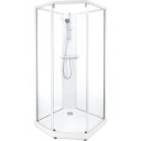 Contura Showerama Classic dusjkabinett, 80x90 cm, hvit profil, klart glass