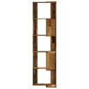 Bokhylle hjørne 5 lag gammelt tre 50x50x179 cm konstruert tre