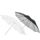 Elinchrom 83 cm Fotoparaply Set med Sølv og Transparent Paraply