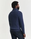 Gant Kabelstrikket genser med half zip DK JEANSBLUE MELANGE XL