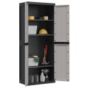  Oppbevaringsskap for hage grå og svart 65x37x165 cm PP 8720845889036