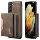 DG.Ming M2 Samsung Galaxy S21 5G Hybrid-deksel med Lommebok Kaffe