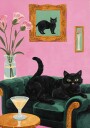 Cat On The Sofa With Martini Plakat Plakat / 70x100cm