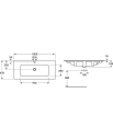 Gustavsberg Artic Møbelservant 100x47 cm m/2 bl.hull Hvit Matt