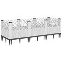 Plantekasse med plugger hvit 123,5x43,5x43,5 cm PP