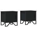  Nattbord 2 stk svart 40x30x40 cm sponplate 848515