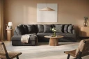 Rossita 4 seters Venstrevendt L formet Dyp Sjeselongsofa i Chenille   Svart