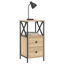 vidaXL Nattbord 2 stk sonoma eik 34x35,5x70 cm konstruert tre