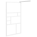 vidaXL Dusjvegg 90x195 cm ESG-GLASS HVIT