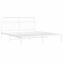  Sengeramme i metall med hodegavl hvit 183x213 cm 8721102646416