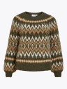 Vila Bows O Neck Long Sleeve Jaquard Knit Top Grønn S