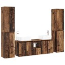 vidaXL Baderomsinnredningssett 5 stk. Gammelt tre 33 x 34,5 x 160 cm