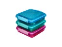 Sistema Matboks Sandwich 3 Pack Blå, Rosa, Grønn - 3 Stk - 450 ml