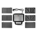 Nedis Multi Grill | Grille / Sandwich / Waffle | 700 W | 22 x 12.5 cm | Automatisk temperaturkontroll | Plast / Rustfritt Stål