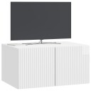  Vegghengt TV skap Veggmontert Høgglans hvit 59,5 x 41 x 30 cm