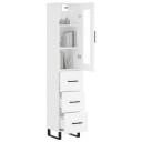 vidaXL Highboard hvit 34,5x34x180 cm konstruert tre 8720845486792