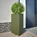 Plantekasse olivengrønn trekantet 50x43x75 cm stål