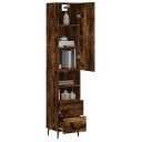 vidaXL Highboard røkt eik 34,5x34x180 cm konstruert tre 8720845483562