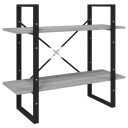 vidaXL Bokhylle 2 etasjer gr? sonoma 80x30x70 cm konstruert tre