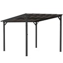 Pergola paviljong ca 3x3m vanntett stabil vintertett uteplass med UV beskyttelse 50+ vegghengt hagepaviljong av metall sols