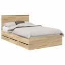  Sengestamme med skuff Sonoma eik 120 x 190 cm Ingeniørtre