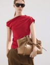 Mango Asymmetric Ruched Top   Red   S