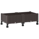 vidaXL Hagekrukke med hjul Brun 80 x 40 x 29 cm PP