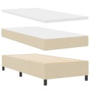  Box Spring Seng med Madrass & LED Krem 100x200 cm Stoff