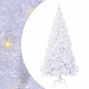  Kunstig juletre med 300 LED med stativ Hvit 240 cm PVC og stål