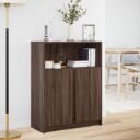  Skjenk med LED brun eik 77x34x100 cm konstruert tre 8721102967160