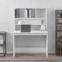 vidaXL Skrivebord med hyller hvit 102x45x148 cm konstruert tre