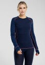 Dovre Women Langermet t skjorte 100% Ull Navy