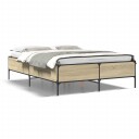  Sengeramme sonoma eik 120x200 cm konstruert tre og metall 8721102609930