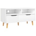  TV benk høyglans hvit 90x40x48,5 cm konstruert tre