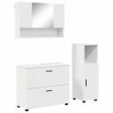  Baderomsinnredningssett med skuff 3 pcs Hvit 76.5 x 35 x 64 cm