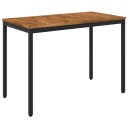 vidaXL Hage middagsbord Naturlig og svart 108,5 x 55 x 75 cm