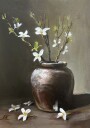 Rustic Vase White Flowers Plakat / 21x30