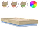  Sengeramme med LED-lys sonoma eik 90x190 cm 8721012285941
