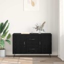  Serviesskap med skuff Svart Eik 100 x 36 x 60 cm Konstruert tre
