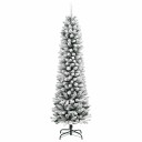  Kunstig juletre Grønn og hvit 210 cm PVC og Metall og Plast
