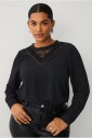 Zizzi Bluse vKamma L/S Blouse Svart