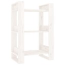 vidaXL Bokhylle/romdeler hvit 60x35x91 cm heltre furu