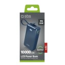 Sbs Powerbank 10 000 mAh Med Innebygd USB-C-Kabel Blå