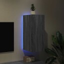 vidaXL Vegghengt TV-benk med LED-lys grå sonoma 30,5x35x70 cm 8721012258266